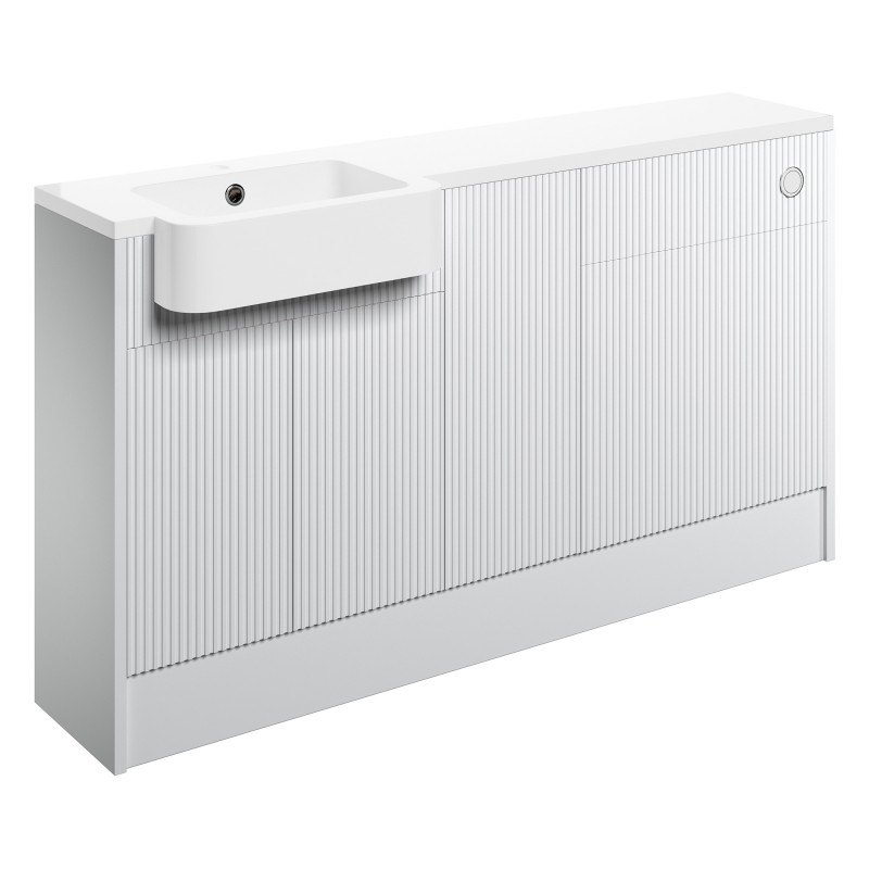 Kagoshima 1542mm (W) x 900mm (H) x 421mm (D) Basin WC & 1 Door Unit Pack - Matt White