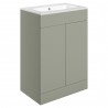 Yamagata 615mm (W) x 848mm (H) x 460mm (D) Freestanding 2 Door Basin Unit & Basin - Matt Olive Green