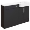 Tokyo 1242mm (W) x 900mm (H) x 421mm (D) Basin & WC Unit Pack - Matt Graphite Grey