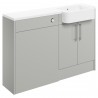 Tokyo 1242mm (W) x 900mm (H) x 421mm (D) Basin & WC Unit Pack - Light Grey Gloss