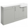 Tokyo 1542mm (W) x 900mm (H) x 421mm (D) Basin WC & 1 Door Unit Pack - Light Grey Gloss