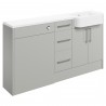 Tokyo 1542mm (W) x 900mm (H) x 421mm (D) Basin WC & 3 Drawer Unit Pack - Light Grey Gloss