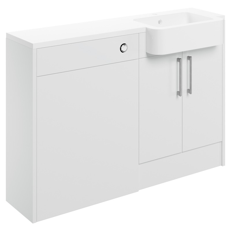 Tokyo 1242mm (W) x 900mm (H) x 421mm (D) Basin & WC Unit Pack - White Gloss