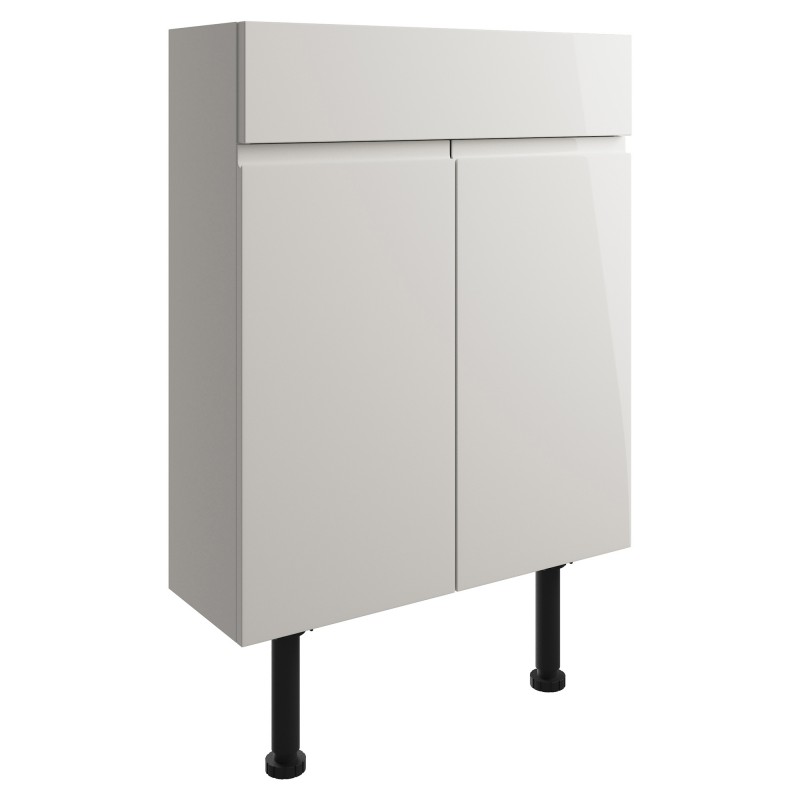 Nagoya 600mm(w) Slim Basin Unit - Pearl Grey Gloss