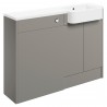 Nagoya 1242mm (W) x 900mm (H) x 421mm (D) Basin & WC Unit Pack - Pearl Grey Gloss