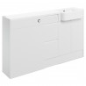 Nagoya 1542mm (W) x 900mm (H) x 421mm (D) Basin WC & 3 Drawer Unit Pack - White Gloss