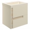 Hiroshi 605mm (W) x 610mm (H) x 760mm (D) Wall Hung 2 Drawer Basin Unit & Co-ordinating Basin - Matt Cotton & Oak Effect