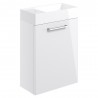 Naha 410mm(w) Wall Hung 1 Door Basin Unit With Basin - White Gloss