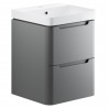 Kyoto 500mm(w) 2 Drawer Wall Hung Basin Unit - Matt Grey