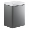 Kyoto 600mm(w) 2 Door Floor Standing Basin Unit - Matt Grey