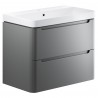 Kyoto 800mm(w) 2 Drawer Wall Hung Basin Unit - Matt Grey