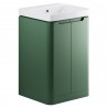 Kyoto 500mm(w) 2 Door Floor Standing Basin Unit - Matt Sage Green