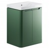 Kyoto 600mm(w) 2 Door Floor Standing Basin Unit - Matt Sage Green