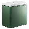 Kyoto 800mm(w) 2 Door Floor Standing Basin Unit - Matt Sage Green