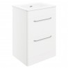 Osaka 610mm(w) 2 Drawer Floor Unit & Basin - White Gloss