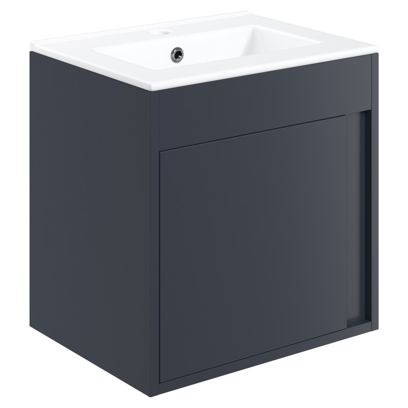 Nara 510mm(w) Wall Hung Unit Inc. Basin - Matt Indigo Blue