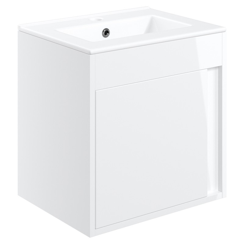 Nara 510mm(w) Wall Hung Unit Inc. Basin - White Gloss