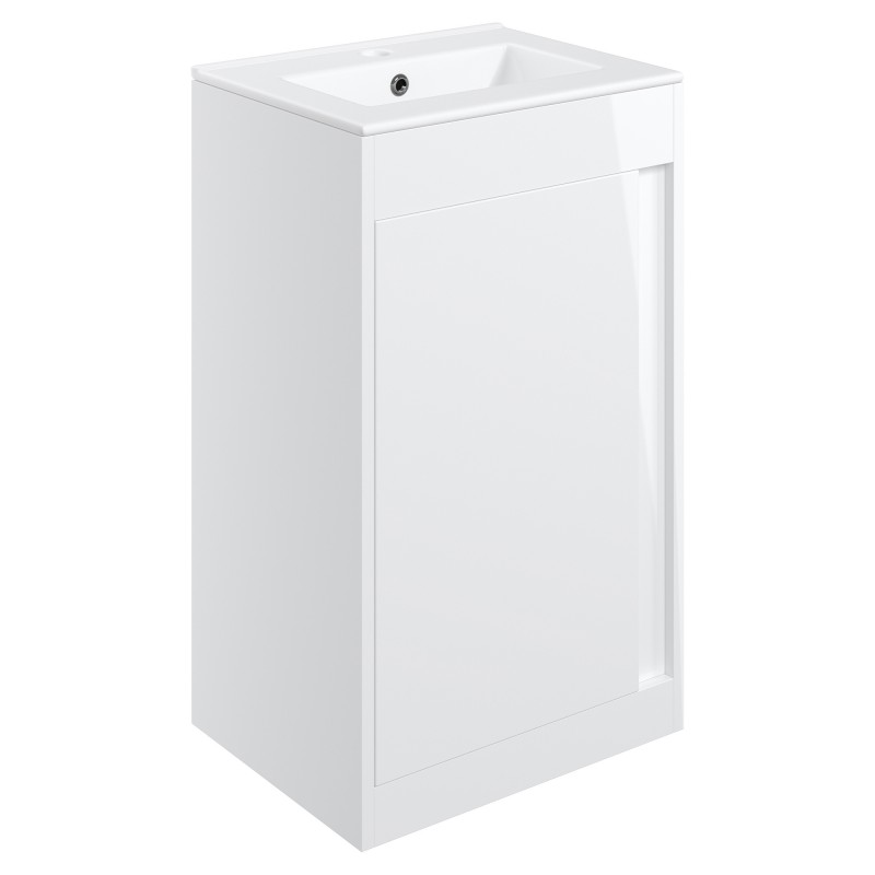 Nara 510mm(w) Floor Standing Unit Inc. Basin - White Gloss