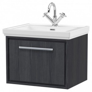 600mm Wall Hung Single Drawer Vanity with Basin - 1 Tap Hole