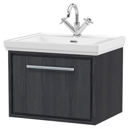 600mm Wall Hung Single Drawer Vanity with Basin - 1 Tap Hole