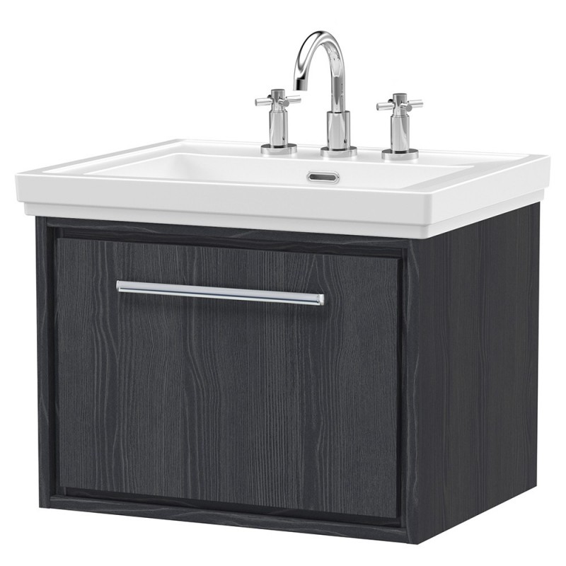 600mm Wall Hung Single Drawer Vanity with Basin - 3 Tap Hole