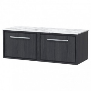 1200mm Wall Hung Single Drawer Vanity with Marble Worktop