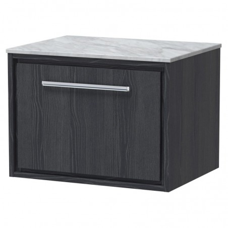 600mm Wall Hung Single Drawer Vanity with Marble Worktop