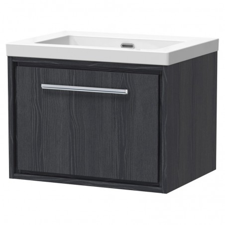 600mm Wall Hung Single Drawer Vanity with Basin - 0 Tap Hole