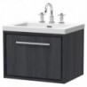 600mm Wall Hung Single Drawer Vanity with Basin - 3 Tap Hole