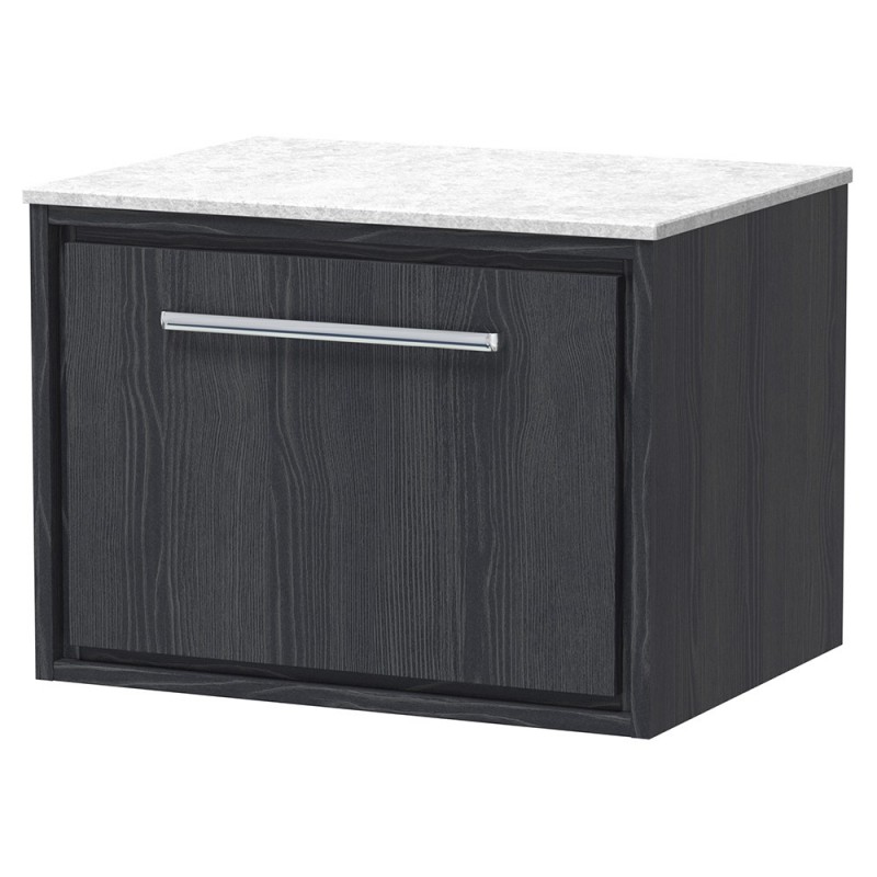 600mm Wall Hung Single Drawer Vanity with Marble Worktop