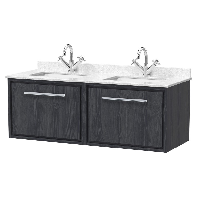 1200mm Wall Hung Single Drawer Vanity with Marble Worktop Basin