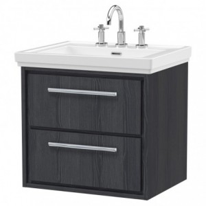 600mm Wall Hung 2-Drawer Vanity with Basin - 3 Tap Hole