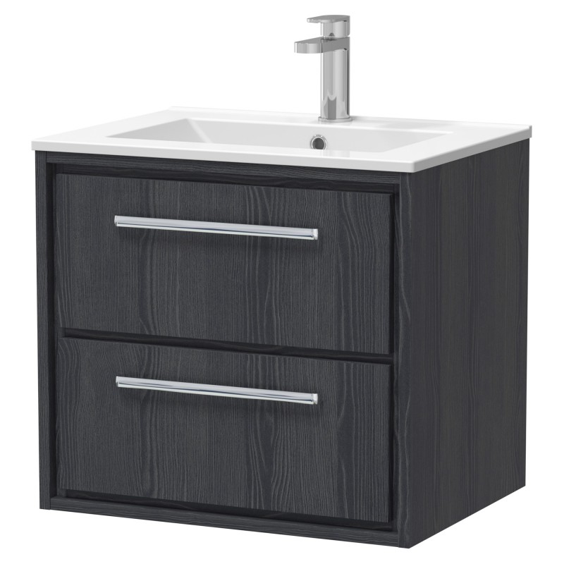 600mm Wall Hung 2-Drawer Vanity with Basin - 1 Tap Hole