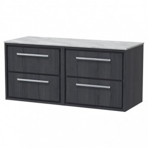 1200mm Wall Hung 4-Drawer Vanity with Marble Worktop