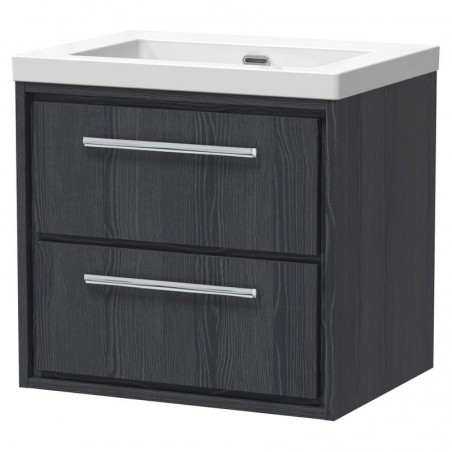 600mm Wall Hung 2-Drawer Vanity with Basin - 0 Tap Hole