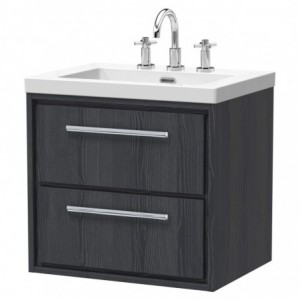 600mm Wall Hung 2-Drawer Vanity with Basin - 3 Tap Hole