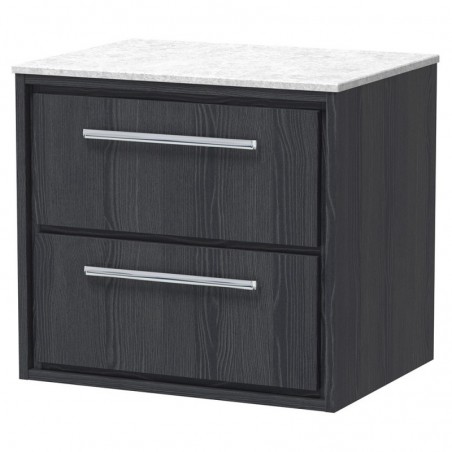 600mm Wall Hung 2-Drawer Vanity with Marble Worktop