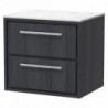 600mm Wall Hung 2-Drawer Vanity with Marble Worktop