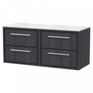 1200mm Wall Hung 4-Drawer Vanity with Marble Worktop