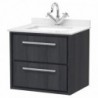 600mm Wall Hung 2-Drawer Vanity with Marble Worktop Basin