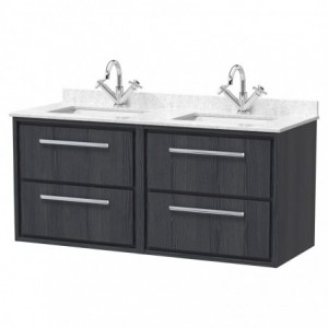 1200mm Wall Hung 4-Drawer Vanity with Marble Worktop Basin