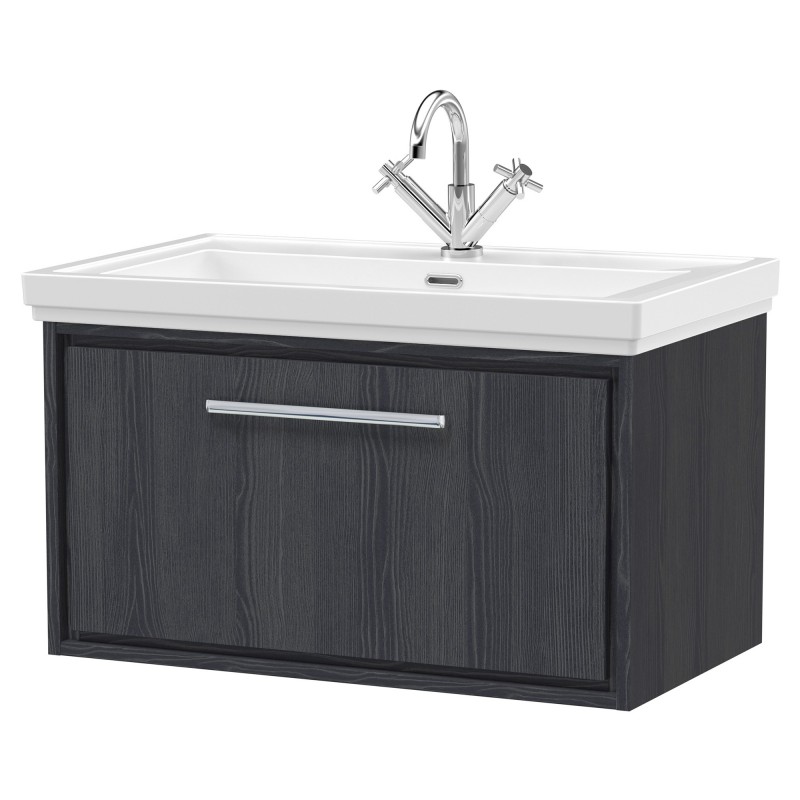 800mm Wall Hung Single Drawer Vanity with Basin - 1 Tap Hole