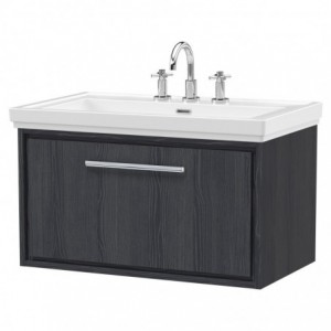 800mm Wall Hung Single Drawer Vanity with Basin - 3 Tap Hole