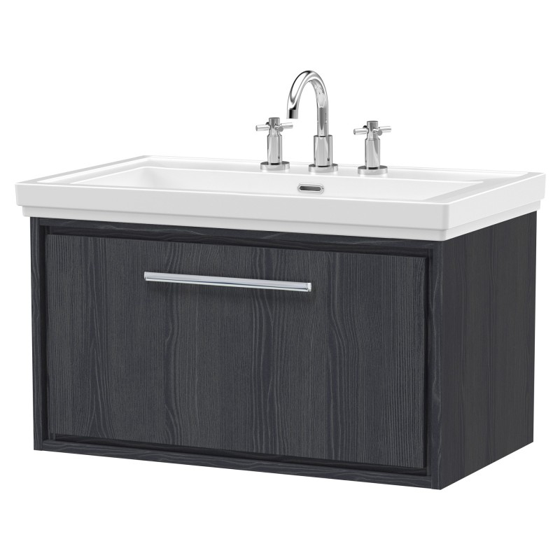 800mm Wall Hung Single Drawer Vanity with Basin - 3 Tap Hole