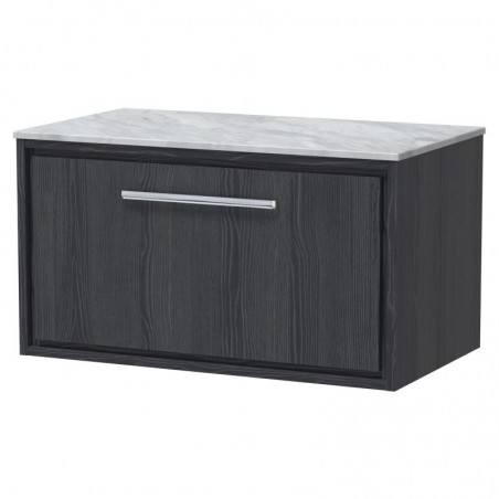 800mm Wall Hung Single Drawer Vanity with Marble Worktop