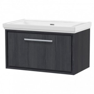 800mm Wall Hung Single Drawer Vanity with Basin - 0 Tap Hole