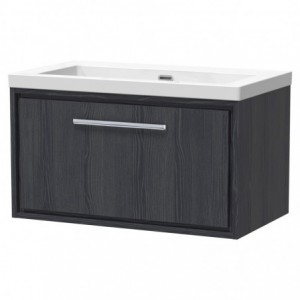 800mm Wall Hung Single Drawer Vanity with Basin - 0 Tap Hole