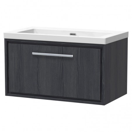 800mm Wall Hung Single Drawer Vanity with Basin - 0 Tap Hole