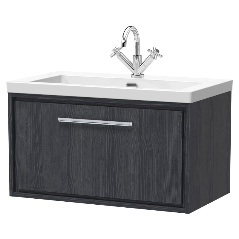 800mm Wall Hung Single Drawer Vanity with Basin - 1 Tap Hole