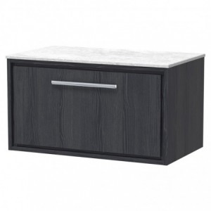 800mm Wall Hung Single Drawer Vanity with Marble Worktop